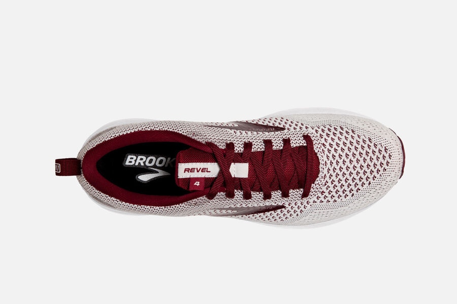 Brooks Revel 4 Road Löparskor Dam - Vita/Burgundy - 9580-XLNKB